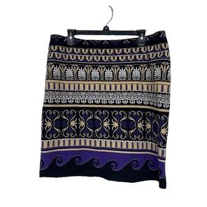 J McLaughlin Mini Skirt Geometric Artsy Preppy Career Work Office XL Size 14